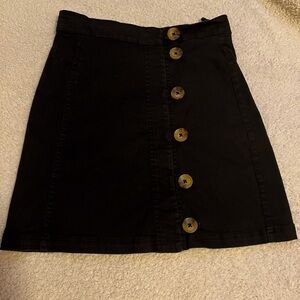 Denim Black Skirt